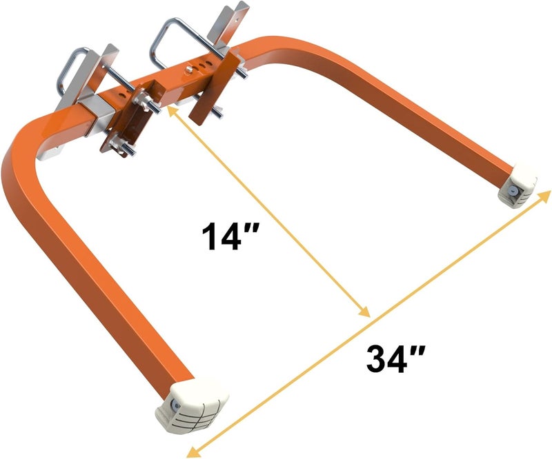 MY RUSTIC Ladder Stabilizer,Wing Span/Wall Extension Ladder Standoff Arms,Extension Ladder Accessory for Roof Gutter Guard,Heavy Duty Extension Ladder Stabilizer for Roof Ladders Gutter (Orange) - Image 5